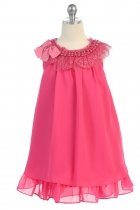 Fuchsia Chiffon Flower Girl Dress